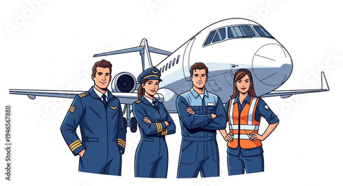 Airline Crew in Front Plane.