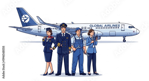 Airline Crew in Front Plane.