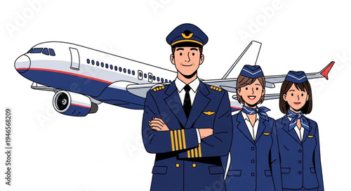 Airline Crew in Front Plane.