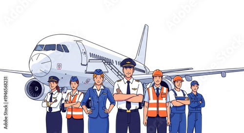 Airline Crew in Front Plane.