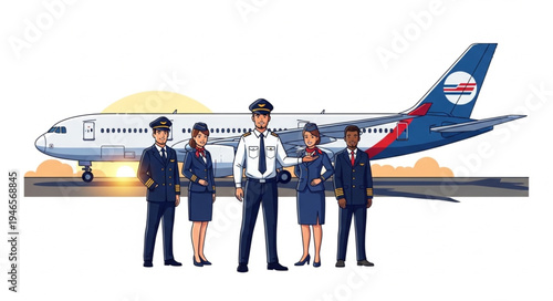 Airline Crew in Front Plane.