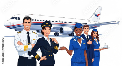 Airline Crew in Front Plane.