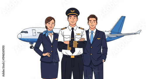 Airline Crew in Front Plane.