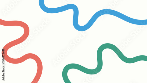 Wavy line doodle background set. Colorful aesthetic dividers for social media and website design. Vector element collection.
