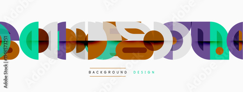 Abstract geometric shapes overlap, creating colorful pattern. Modern design element for backgrounds, presentations. Simple, vibrant composition.