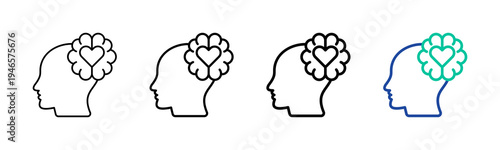 Emotional Intelligence Icon Collection Different Style Outline
