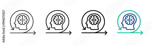 Mental Agility Icon Collection Different Style Outline