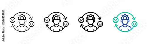 Emotional Regulation Icon Collection Different Style Outline