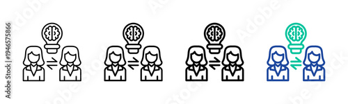 Interpersonal Intelligence Icon Collection Different Style Outline