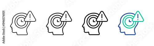 Short Attention Span Icon Collection Different Style Outline
