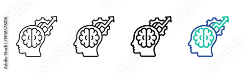 Brain Development Icon Collection Different Style Outline