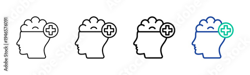 Neurology Icon Collection Different Style Outline