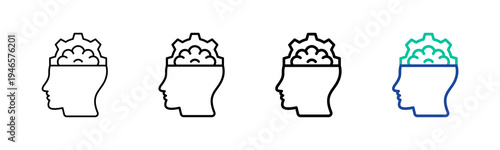 Cognitive Function Icon Collection Different Style Outline