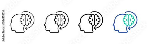 Memory Recall Icon Collection Different Style Outline