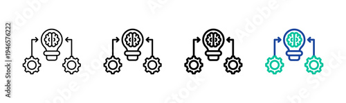Synthesis Of Idea Icon Collection Different Style Outline