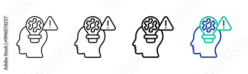 Cognitive Impairment Icon Collection Different Style Outline