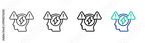 Cognitive Distortion Icon Collection Different Style Outline