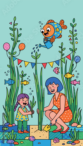 Underwater Garden Illustration