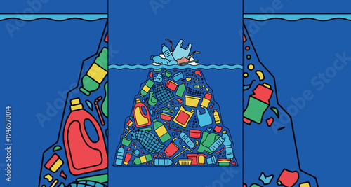 Ocean Plastic Pollution Iceberg