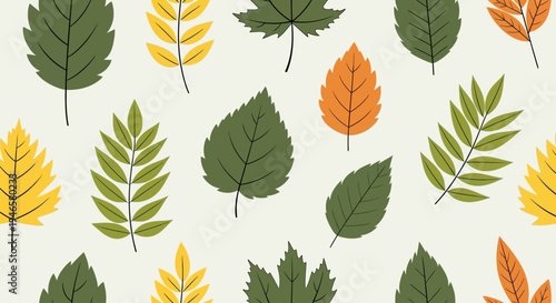 Collection of various colorful leaf types.