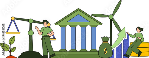 ESG Flat Concept Illustration