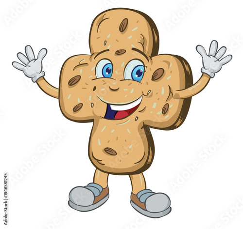 Happy Colomba mascot Cartoon Typical Italian easter cake