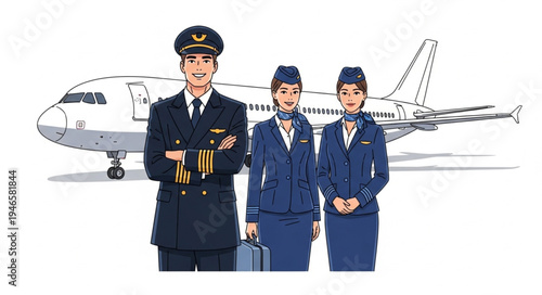 Airline Crew in Uniforms.