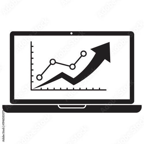 laptop computer with graph