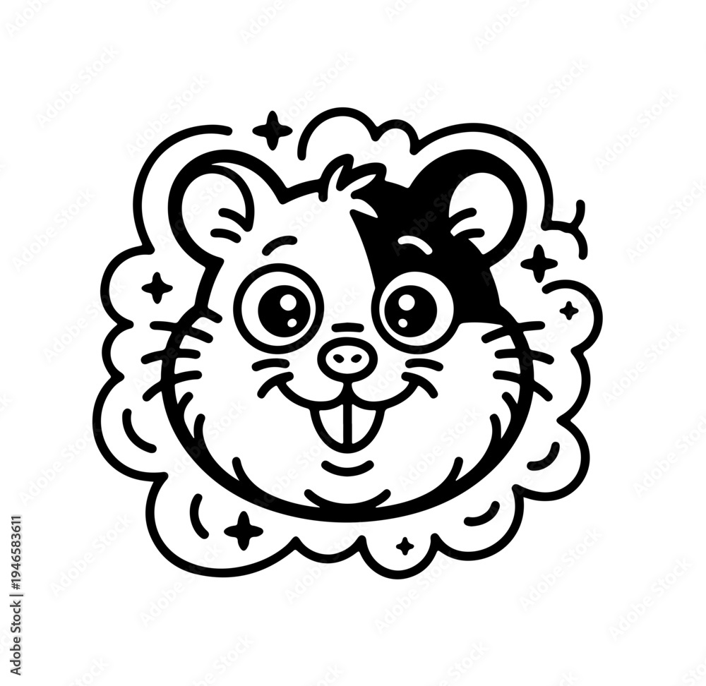 Obraz premium Cute hamster on white background. 