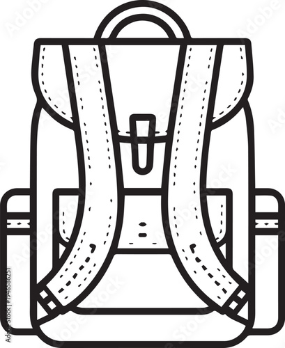 A simplistic yet stylish backpack illustration, focusing on its essential features and design, perfect for educational or travel content.