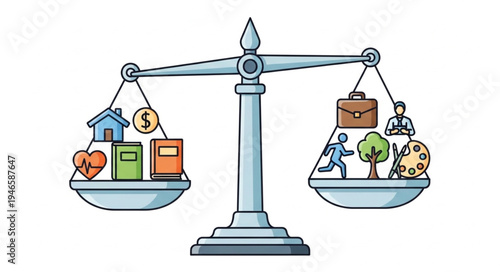 Scales of Life Balancing Work and Personal Well-being.