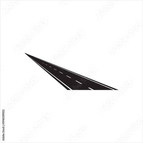 Long straight empty highway going away on white background, concept of road trip, travel, journey, destination, future, perspective, success and transportation