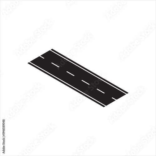  Straight, empty road stretching into the distance, featuring an isometric view that captures transportation, travel, and infrastructure concepts, inviting journeys and adventures ahead