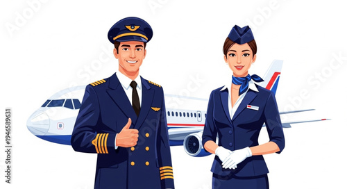 Airline Pilot and Flight Attendant.