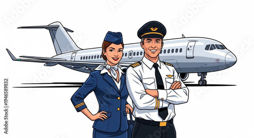 Airline Pilot and Flight Attendant.