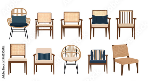 Wooden Chair Vector Set