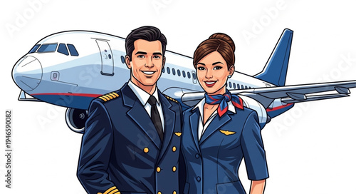 Airline pilot and flight attendant.