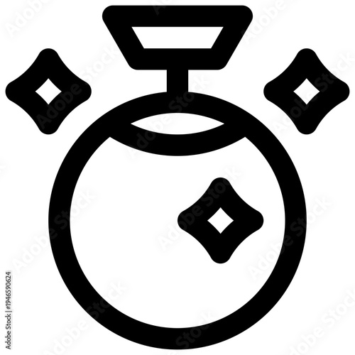 Disco ball. Editable stroke vector icon.