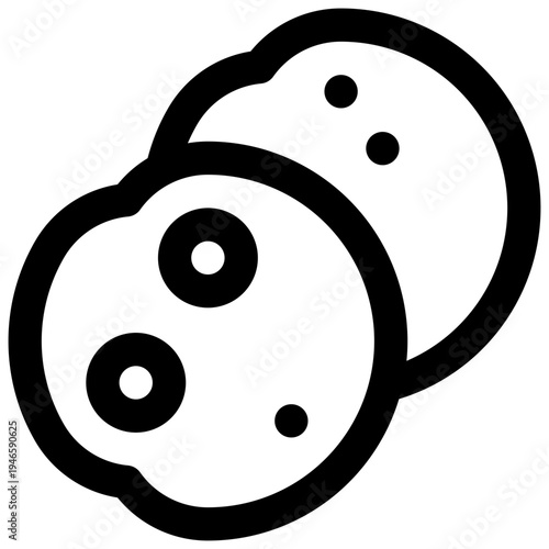 Cookies. Editable stroke vector icon.