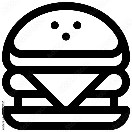 Burger. Editable stroke vector icon.