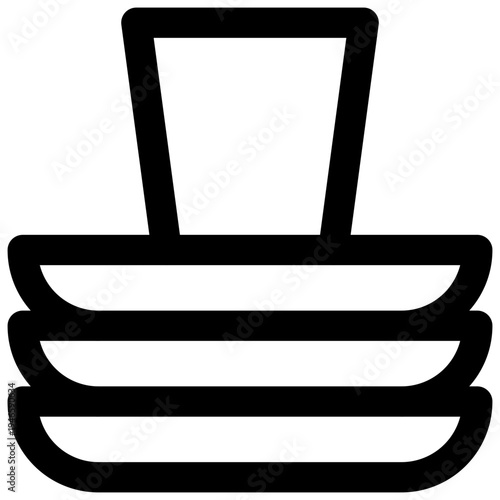 Dinnerware. Editable stroke vector icon.