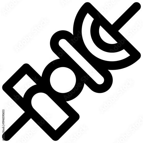 Fruit skewer. Editable stroke vector icon.