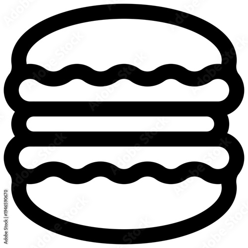 Macaron. Editable stroke vector icon.