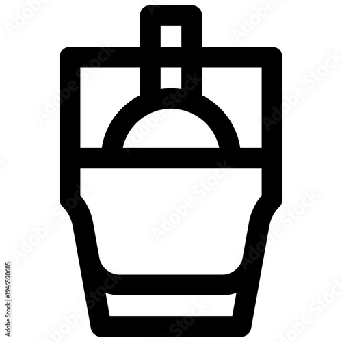 Ice cream float. Editable stroke vector icon.