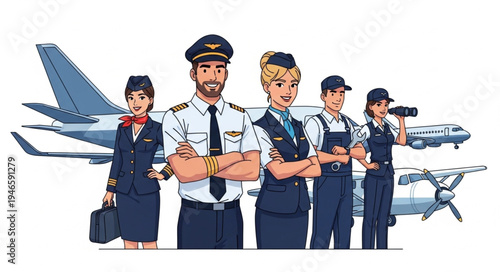 Airline pilots and cabin crew.