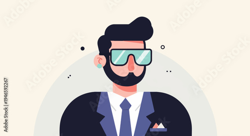 A man with a beard, sunglasses, and a suit