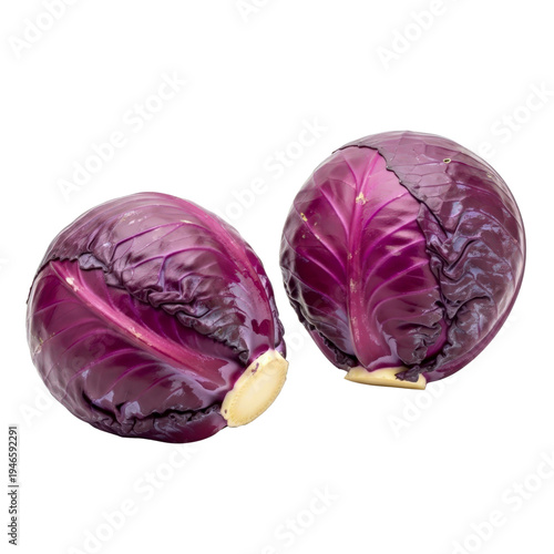 Two red cabbages On Transparent Background
