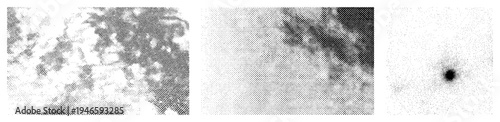 Dot based grayscale gradients, halftone noise, vectorized texture, artistic print simulation, digital art effect, graphic design element, typographic background.