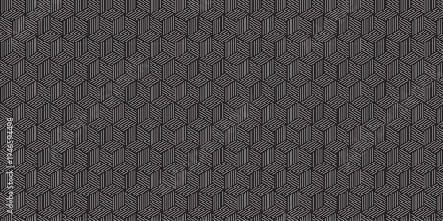 Abstract black minimal grid square line hexagons seamless hexagon polygonal pattern background vector. seamless bright white abstract honeycomb background.