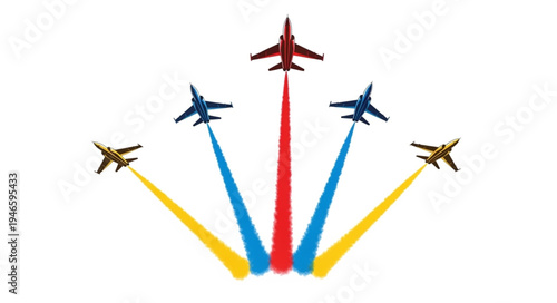 Airplanes Fly in Formation Aerial.